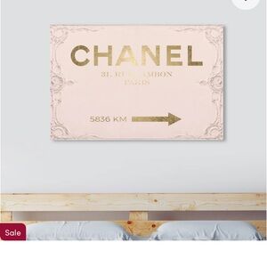 Chanel Gold and Pink Sign